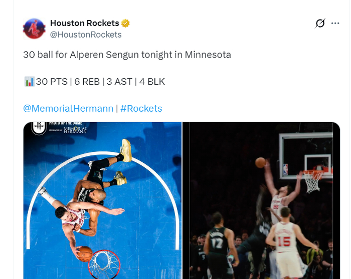 申京30+6难救主 火箭加时惜败森林狼